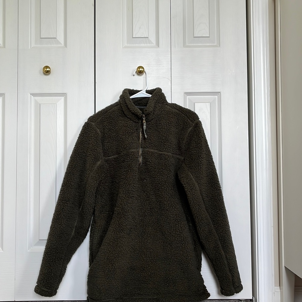 Olive green fluffy fleece
